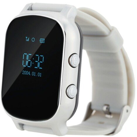 Ceas Smartwatch cu GPS Copii si Adulti iUni Kid58, Telefon incorporat, LBS, Wi-Fi, Silver + Boxa Cad